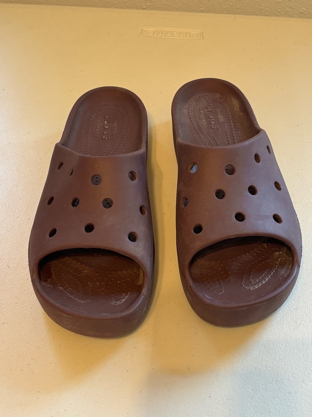 CROCS Purple Slide Sandals with Vent Holes
